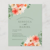 Boho Budget Wijze en Oranje Blooms Bruiloft Uitnod Flyer (Voorkant)