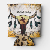 Boho Buffalo Skull Sunflower Leopard sublimatie Blikjeskoeler (Voorkant)