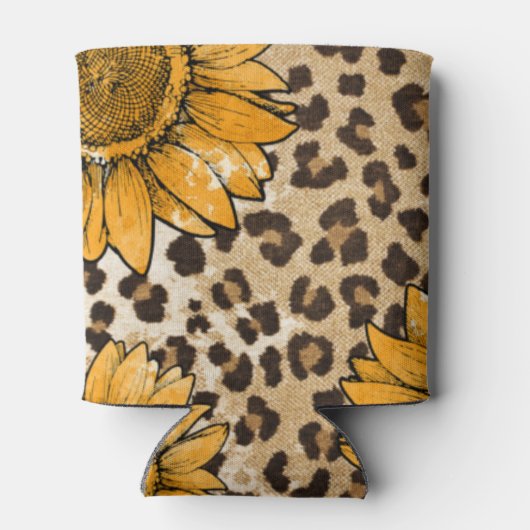 Boho Buffalo Skull Sunflower Leopard sublimatie Blikjeskoeler (Achterkant)