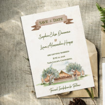 Boho Buiten Waterverf Tent Trouwkaart Save the Dat
