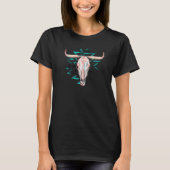Boho Bull Skull Aztec Rodeo Desert Spirit Western T-shirt (Voorkant)