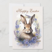 Boho Bunny Bliss: Prettig Pasen Feestdagenkaart (Voorkant)