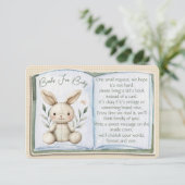 Boho Bunny Books For Baby Shower Enclosure Card Informatiekaartje (Staand voorkant)