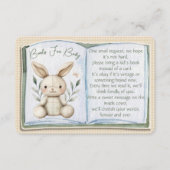 Boho Bunny Books For Baby Shower Enclosure Card Informatiekaartje (Voorkant)