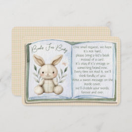 Boho Bunny Books For Baby Shower Enclosure Card Informatiekaartje