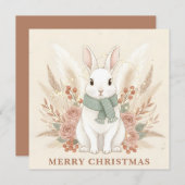 Boho Bunny Christmas Feestdagenkaart (Voorkant / Achterkant)