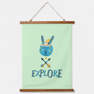 Boho Bunny Face Exken Hangend Wandkleed