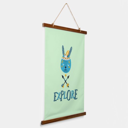 Boho Bunny Face Exken Hangend Wandkleed (Gebogen)