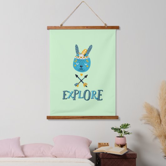 Boho Bunny Face Exken Hangend Wandkleed (Slaapkamer)