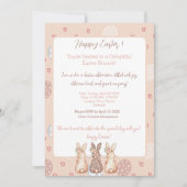 Boho Bunny Gepersonaliseerde Paasbrunch Kaart (Voorkant)