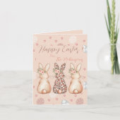Boho Bunny Happy Easter op maat Feestdagen Kaart (Voorkant)