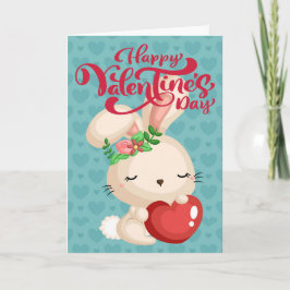 Boho Bunny Happy Valentine's Day Kaart