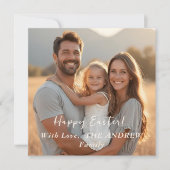 Boho Bunny Minimalist Paasfoto Feestdagenkaart (Voorkant)