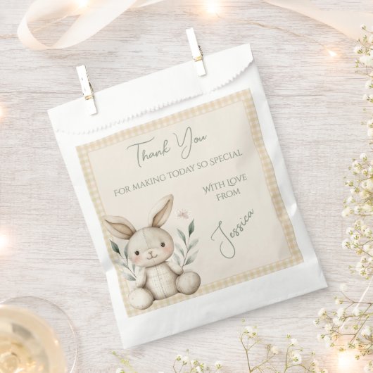 Boho Bunny Neutral Baby shower Favoriet Bedankzakje (Geknipt)