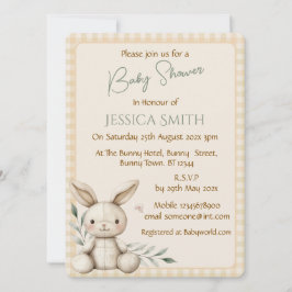 Boho Bunny Neutral Baby shower Invitation Kaart