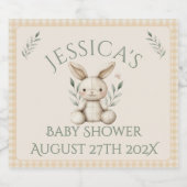 ~Boho Bunny Neutral Baby Shower  Likeurfles Etiket (Enkel label)