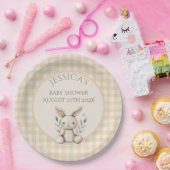 Boho Bunny Neutral Baby shower Papieren Bordje (Feest)