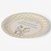 Boho Bunny Neutral Baby shower Papieren Bordje (Gekanteld)