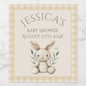 ~Boho Bunny Neutral Baby Shower  Wijn Etiket (Enkel label)