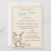 Boho Bunny Neutrale Baby Shower Uitnodiging (Voorkant)