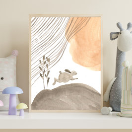 Boho Bunny Nursery Woodland Poster