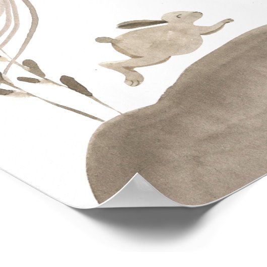 Boho Bunny Nursery Woodland Poster (Hoek)