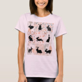 Boho Bunny Rabbit Shirt, Bijpassende Shirten, Bloe T-shirt (Voorkant)