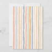 Boho Bunny Watercolor Stripe Baby Shower Kaart (Achterkant)