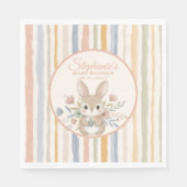 Boho Bunny Watercolor Stripe  Servet (Voorkant)