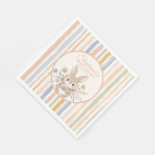 Boho Bunny Watercolor Stripe  Servet (Hoek)