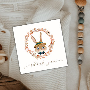  Boho Bunny Wreath Baby shower Bedankkaart