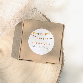 Boho Bunting Flags Genderneutraal Verjaardagsfeest Ronde Sticker