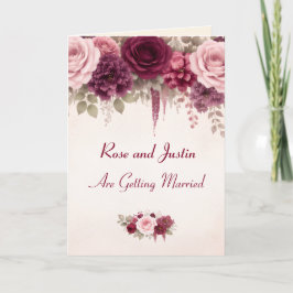 Boho Burgandy Wine Floral Elegant Custom Wedding