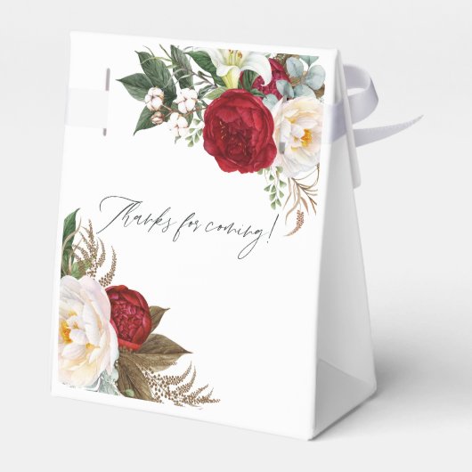 Boho Burgundy Bloemrijke Wijnproeverij Bruidsdouch Bedankdoosjes (Achterkant)