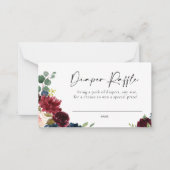 Boho Burgundy Blush Diaper Raffle Kaart Notitiekaartje (Voorkant)