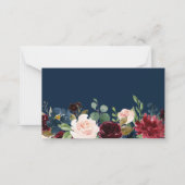 Boho Burgundy Blush Diaper Raffle Kaart Notitiekaartje (Achterkant)