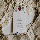 Boho Burgundy Blush Menu