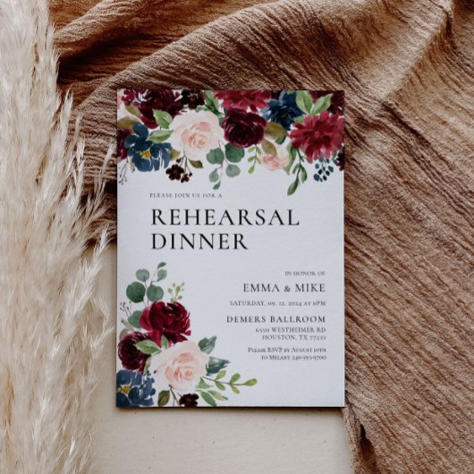 Boho Burgundy Blush repetitie Kaart