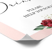 Boho burgundy blush roze drink bord poster (Hoek)