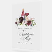 Boho Burgundy Blush Stofblauw Wijn Bachelorette Acryl Bord (Hoek)