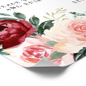 Boho Burgundy Blush Unplugged Ceremony Wedding Poster (Hoek)