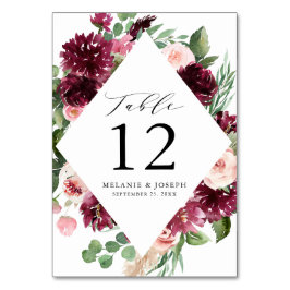 Boho Burgundy & Blush Waterverf Bloemen Bruiloft Kaart