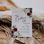 Boho Burgundy Blush Wedding Invitation Kaart<br><div class="desc">Boho Burgundy en Blush Floral Wedding Invitation. Deze uitnodiging wordt gekenmerkt door boho bogundy en blush rozen en bloemen met twee moderne hoogstaande lettertypen die de trends van het cadeau en toekomstige feestelijke gebeurtenissen bepalen.</div>