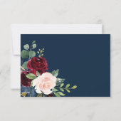 Boho Burgundy Blush Wedding RSVP Kaart Notitiekaartje (Achterkant)