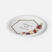 Boho Burgundy Bruiloft Shower Papieren Bord (Gekanteld)