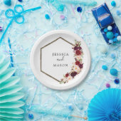 Boho Burgundy Bruiloftsfeest Paperen Bord (Feest)