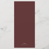 Boho Burgundy Elegant Minimalist Wedding Menu (Achterkant)