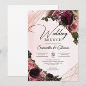 Boho Burgundy en bloemen van de bloemen van de zwa Kaart (Voorkant / Achterkant)