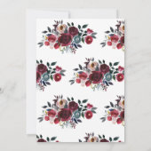 Boho Burgundy en Navy Vrijgezellenfeest Wine Tasti Kaart (Achterkant)