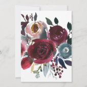 Boho Burgundy en Navy Vrijgezellenfeest Wine Tasti Kaart (Achterkant)